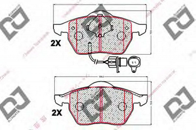 DJ PARTS bp1950 -  Комплект тормозных колодок, дисковый тормоз